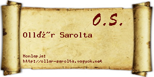 Ollár Sarolta névjegykártya