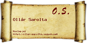 Ollár Sarolta névjegykártya